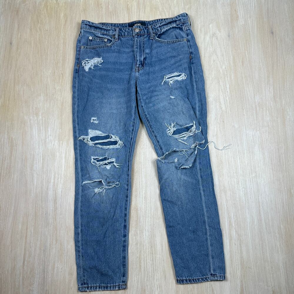 Aeropostale AERO Boyfriend Distressed Ripped Medium Wash Grunge Casual Jeans 10